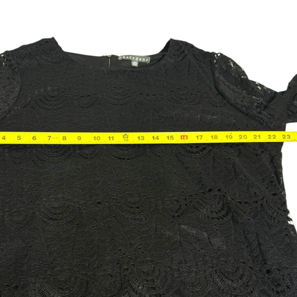 Dress Womens Black Lace Size 18w Overlay 3/4 Bell Sleeves Feminine Romantic - Picture 8 of 12